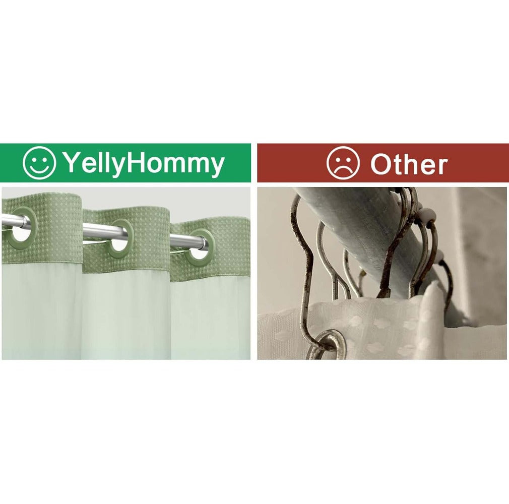 Waffle Shower Curtain with Liner Set Hookless Snap-In Double Layer Polyester Fabric Easy Clean for Bathroom Hotel Home Decor