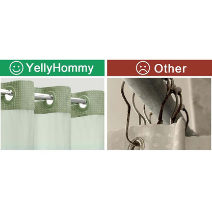 Waffle Shower Curtain with Liner Set Hookless Snap-In Double Layer Polyester Fabric Easy Clean for Bathroom Hotel Home Decor