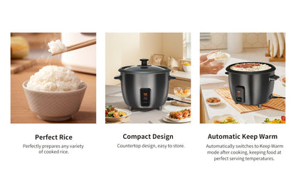 Rice Cooker & Yogurt Maker 3-Cup Nonstick, 1.5Qt Multicooker with Auto Keep, One-Touch Operation