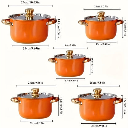 Non-Stick Cookware Set Pots and Pans 10 & 12 Piece, Heat-Resistant Frying Pan, Saucepan & Stewpot