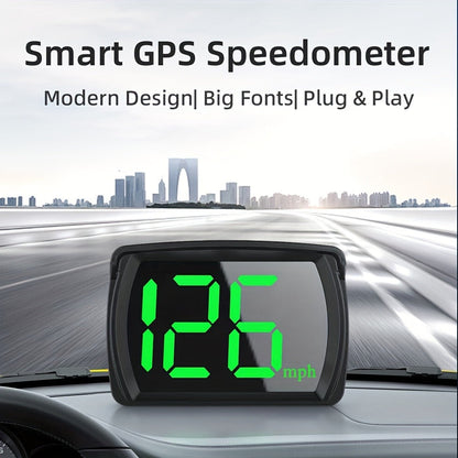 Car HUD Head Up Display OBD2 + GPS Speedometer 3-Inch Windshield Projector, Real-Time Speed MPH, Universal Fit for Cars Trucks Buses Bikes