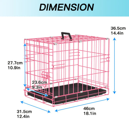 Dog Crate Foldable Metal Wire Dog Cage with Divider Panel & Leak-Proof Tray – Indoor Outdoor Dog Kennel for Small Medium Dogs