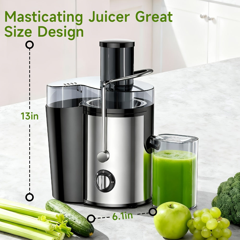 Juicer Machine Wide Mouth Juice Extractor Blender Food Processor 3-Speed Settings Easy Clean One-Touch Operation Multi-function