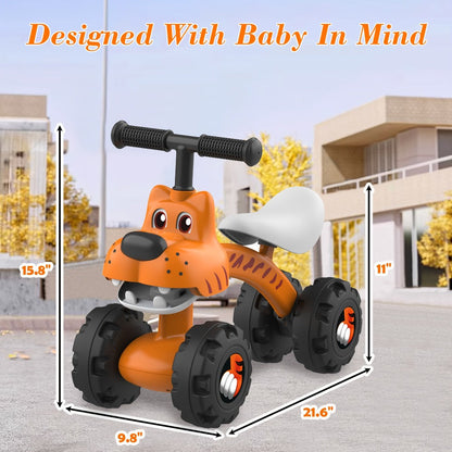 Baby Balance Bike 4 Wheels with Adjustable Seat Toddler Walker Ride On Toy with the Listed Color, Size or Set Options for Everyday Use