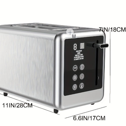 Touch-Screen Two-Slice Toaster with Seven Browning Levels, Five Modes and Stainless-Tone Housing