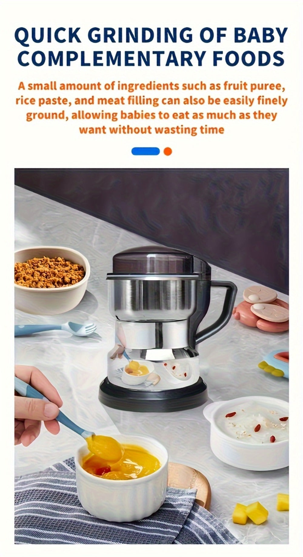 Electric Grain Grinder Mill, High-Speed Spice Coffee Herb Grinding Machine with Powerful Motor, Compact Design for Home Kitchen Use