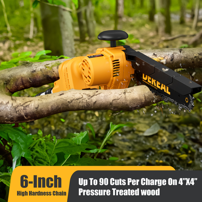 Electric Pole Saw 2-in-1 Cordless with 8" & 6" Chain, 20V 4.0Ah Battery, Adjustable Extendable Tree Pruner for Wood Cutting