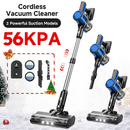 Cordless Stick Vacuum Cleaner 56-68Kpa, 8-in-1 Handheld Vacuum with Rechargeable Battery, 45 Min Runtime for Hard Floors