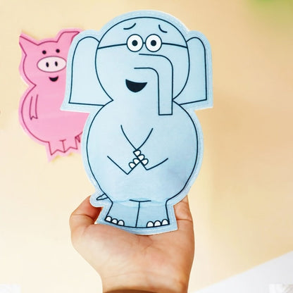 Elephant and Piggie Hand Puppets Plush Stuffed Animal Props for Storytelling, Classroom Teaching & Role Play