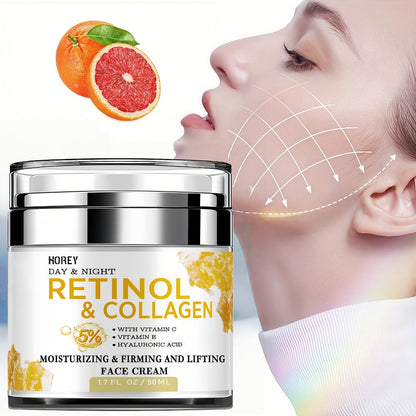 Retinol Face Cream with Hyaluronic Acid for Women Lifting Neck Cream Smooths Wrinkles Fine Lines Day Night Dry Skin Care 50g