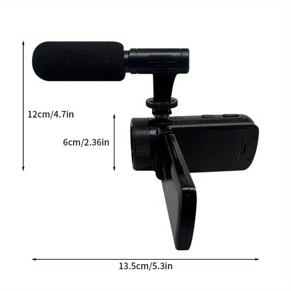 1080P Digital Camera with 2.7" Rotatable Screen 16x Zoom Built-in Mic & Fill Light, 16MP CMOS, 32GB Card