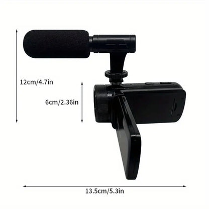 1080P Digital Camera with 2.7" Rotatable Screen 16x Zoom Built-in Mic & Fill Light, 16MP CMOS, 32GB Card