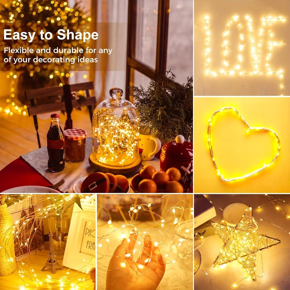 Fairy Lights Battery Operated with Batteries Included, 6.5ft 20 LED Silver Wire Mini String Lights