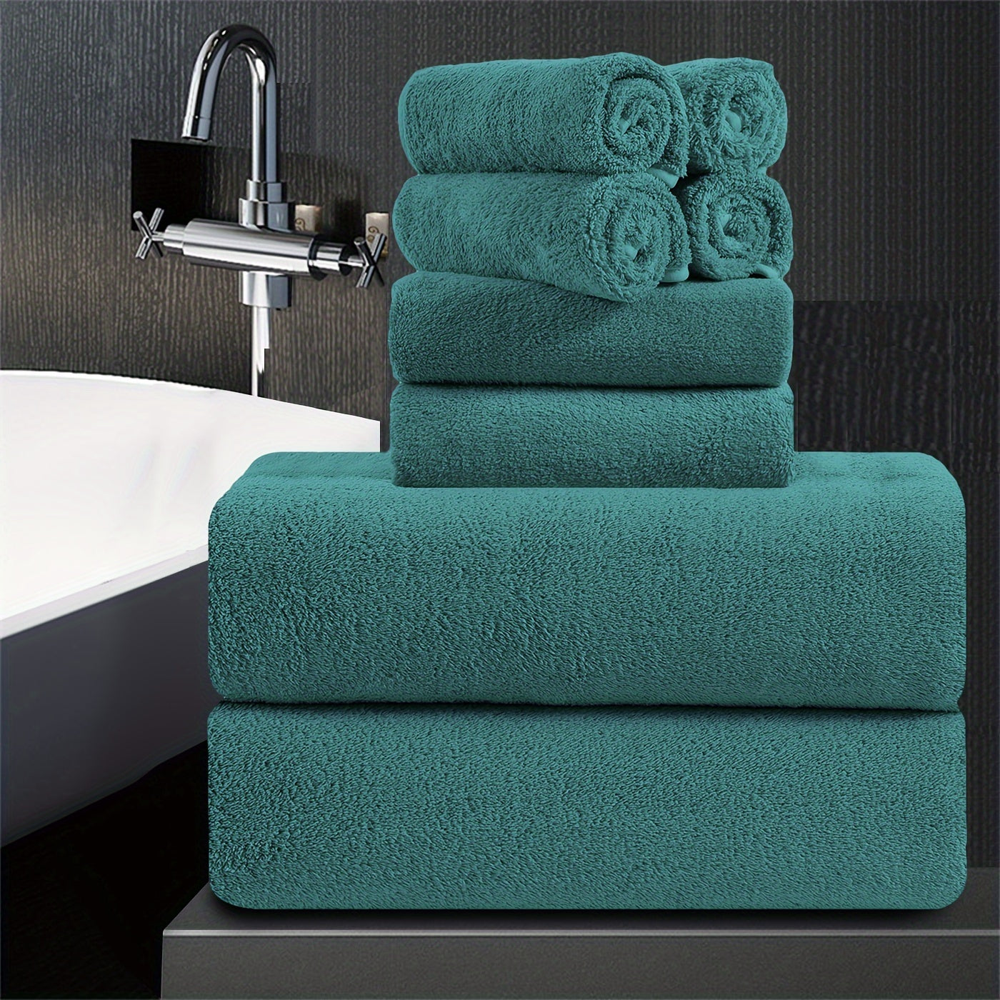 Bath Towels Set 8 Piece 750GSM Oversized 35 x 70 Inch Sheets in 15 Color Options for Home and Guest Use