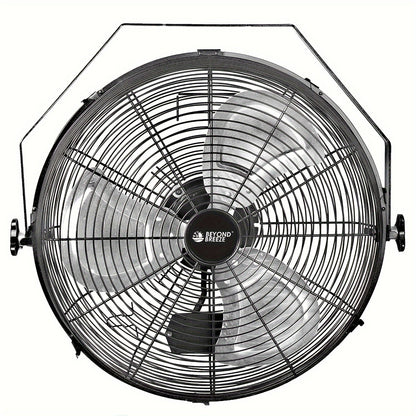 Wall Mounted Fan 18"/16" with 3 Speed Settings, Quiet Electric Fan for Home, Garage & Industrial Use