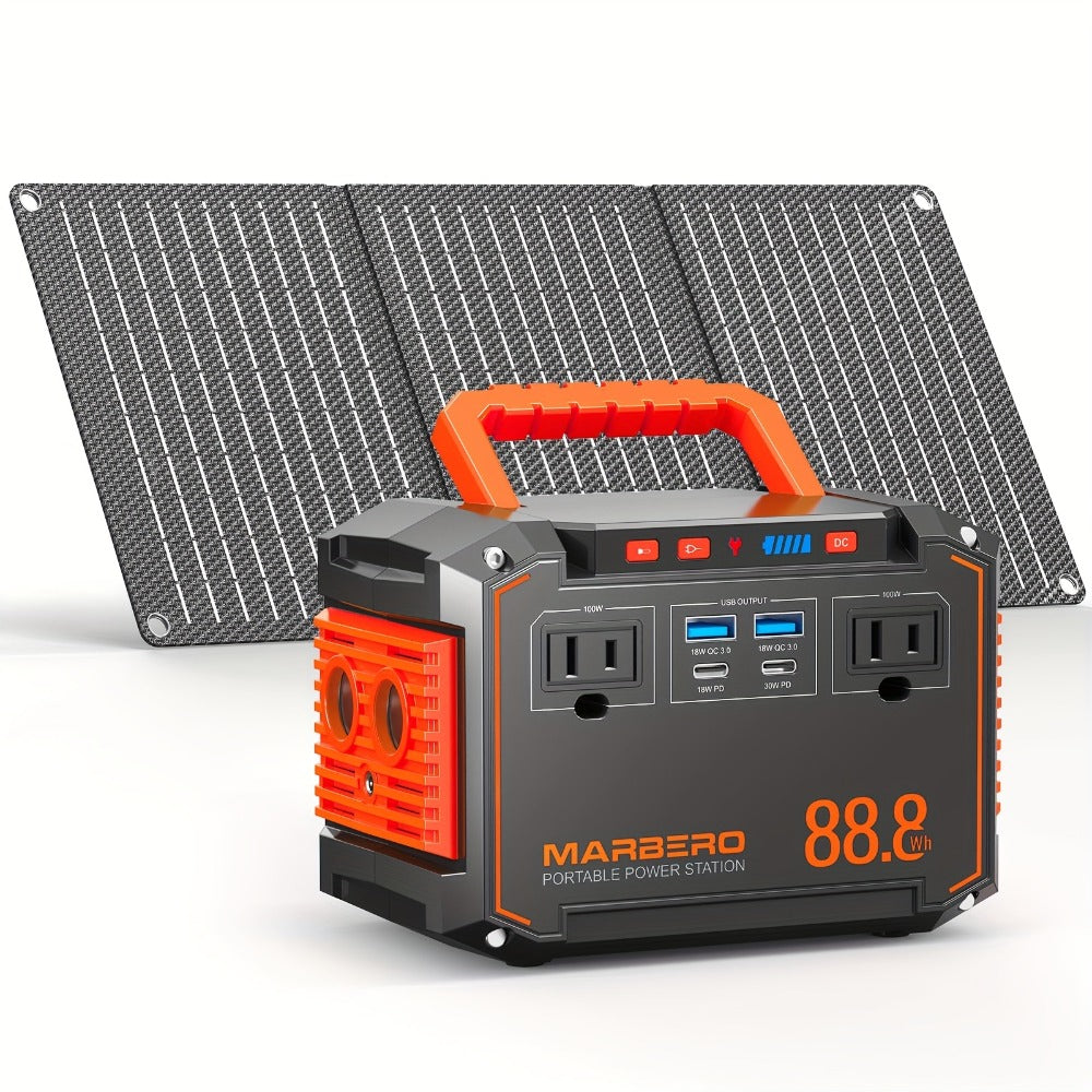 Portable Power Station 88.8Wh, 111Wh or 237Wh with AC, USB-C, USB-A, DC and Solar Panel Options