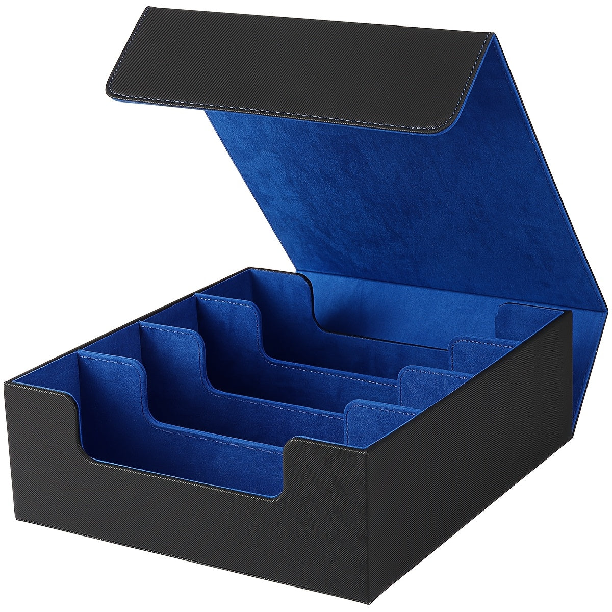 Four-Row Trading Card Storage Box with Magnetic-Style Lid, Two Colors and Pictured 29.5 cm Width
