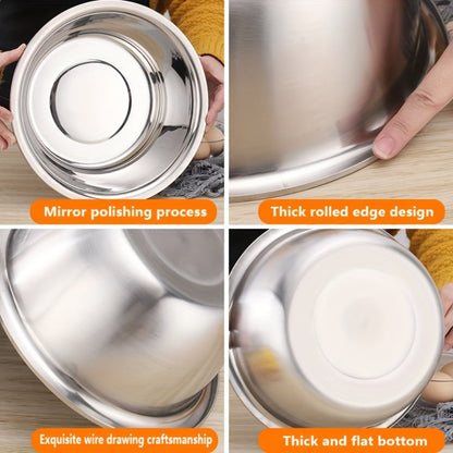 Stainless Steel Mixing Bowl Large 15.75 Inch with Footed Base, Salad Bowl, Vegetable & Fruit Washing Basin