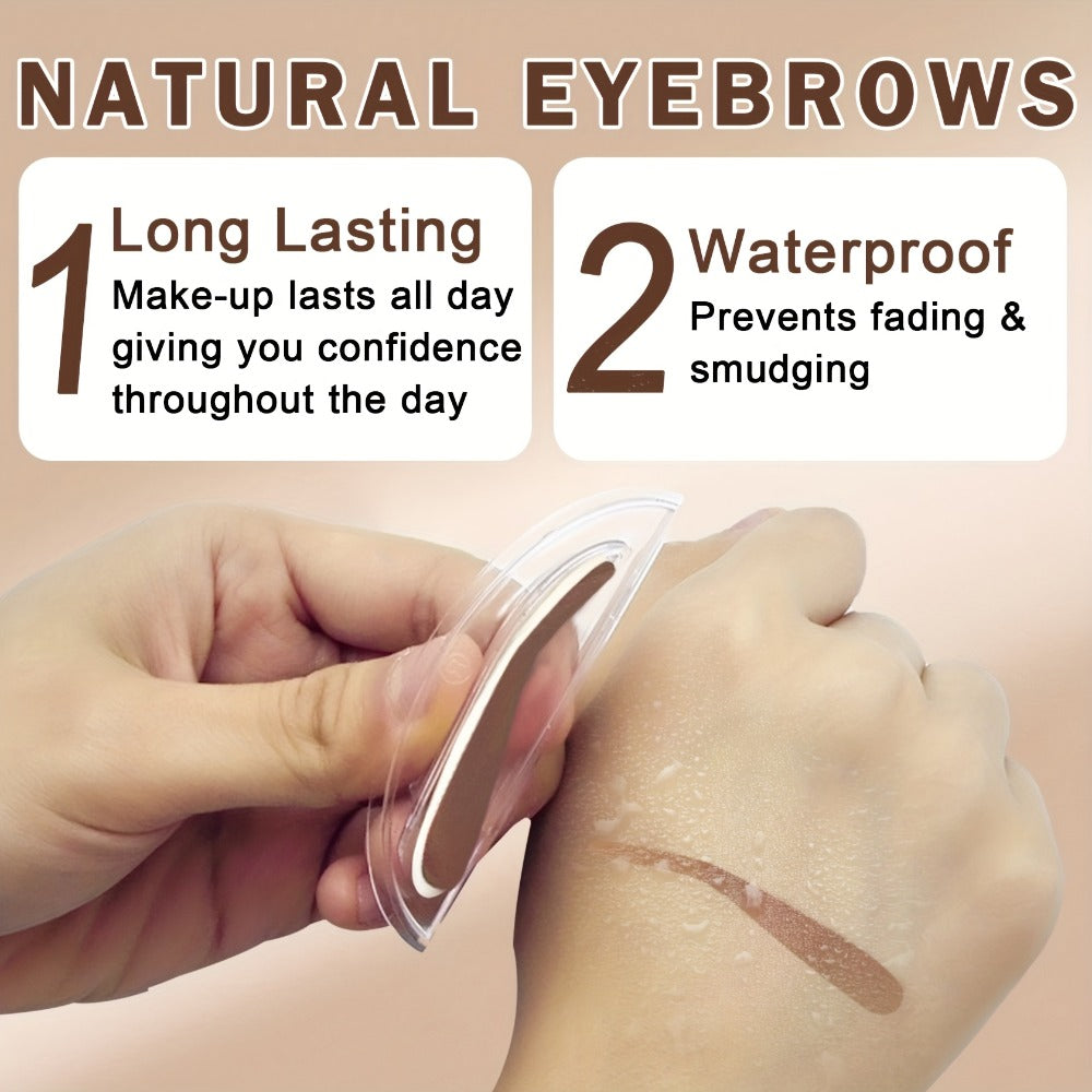 Waterproof Eyebrow Stamp Powder Kit Natural Arched Brow Shaping Long-Lasting Makeup for Women – Beginner Friendly Works on Dry & Oily Skin