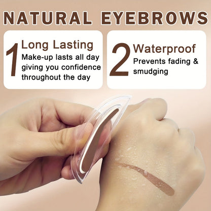 Waterproof Eyebrow Stamp Powder Kit Natural Arched Brow Shaping Long-Lasting Makeup for Women – Beginner Friendly Works on Dry & Oily Skin