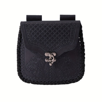 Dragon Embossed Faux Leather Waist Bag, Medieval Viking Norse Style Belt Pouch, Coin Purse Hip Bag for Renaissance Faire