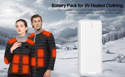 10000mAh Slim Power Bank with 5V/2A Marking, Dual USB-A Outputs and Black or White Color Options