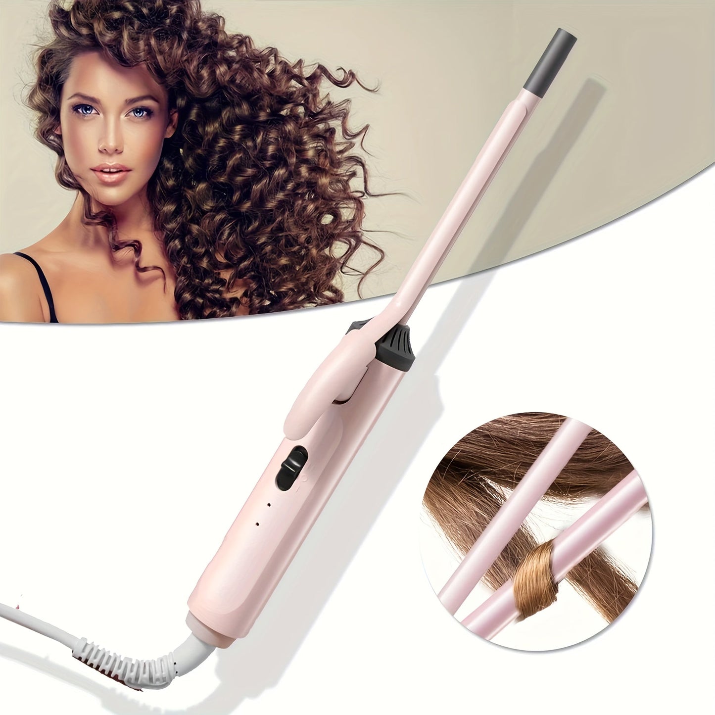 9mm Mini Curling Iron Rapid Heating for Ultra-Fine Curls Teddy Curls Water Waves & Bangs, Travel Curling Wand for Men & Women
