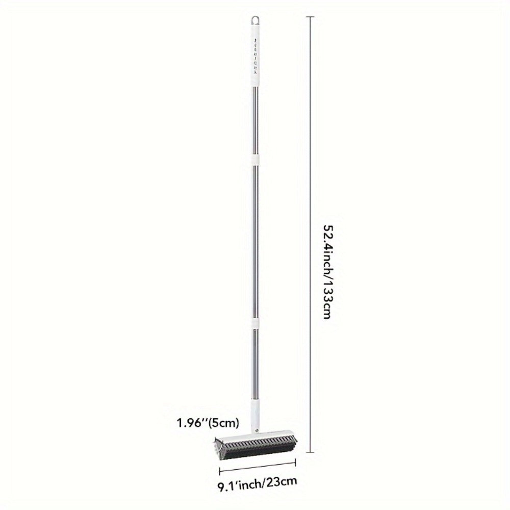 Floor Scrub Brush 52 Inch Long Handle Double-Sided V-Shaped Triangle Head Stiff Bristles for Home Cooking, Dining and Outdoor Meals