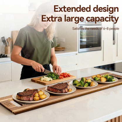 Charcuterie Board Extra Large 36x12 Inch Acacia Wood Cutting Board with Handles 3FT Rectangular Cheese Serving Platter Oversized Grazing