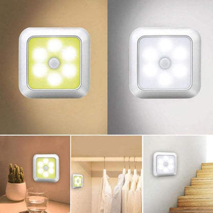 Two-Piece Square Battery Night Light Set with Motion Sensors in Cool or Warm Light Options