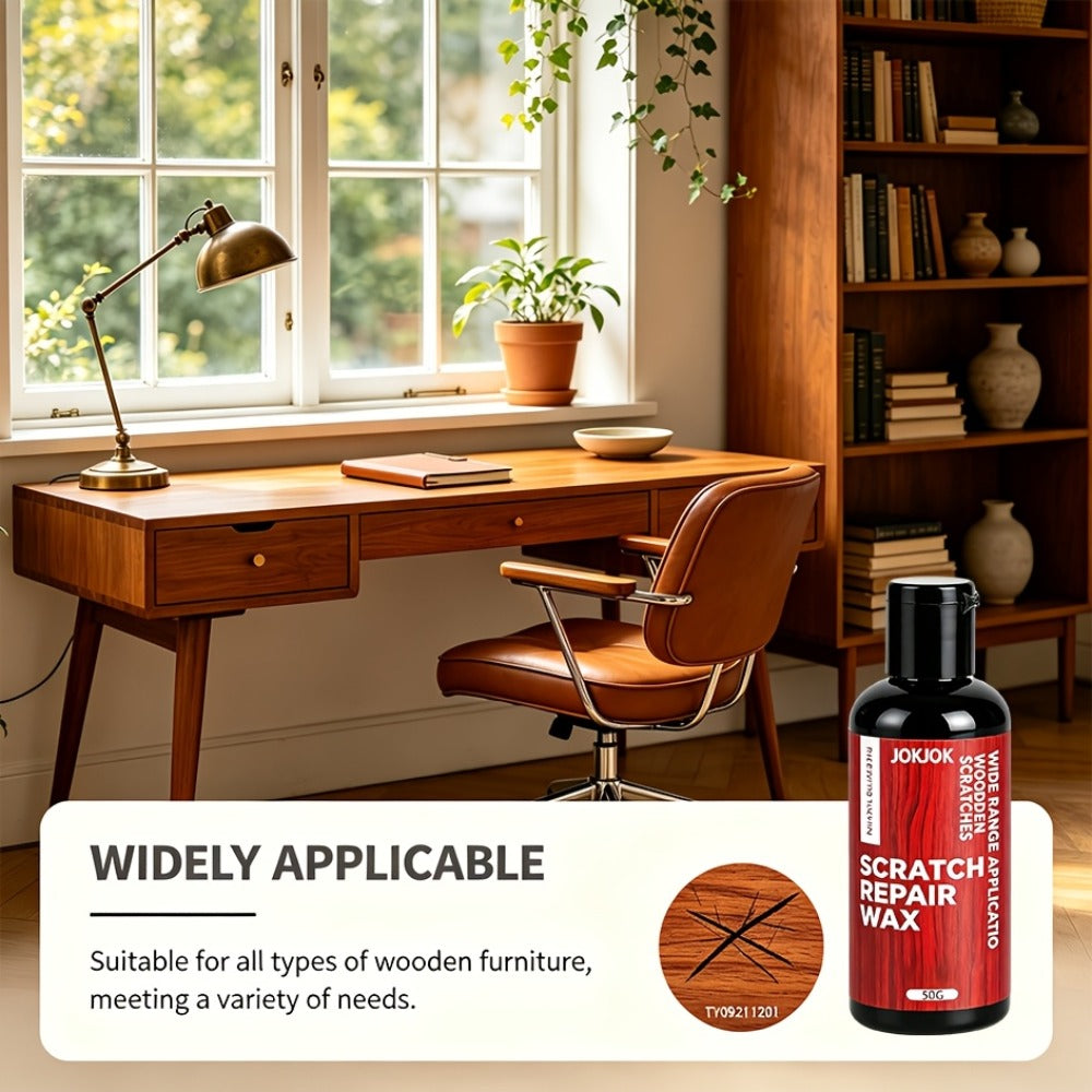 Wood Scratch Wax – Hardwood Floor & Furniture Restorer Polish for Cabinets, Doors, Tables – Fix Scratches