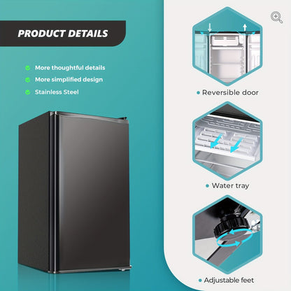 Mini Fridge with Freezer 1.7/3.5 Cu.Ft - Compact Refrigerator with Adjustable Thermostat, Energy Saving