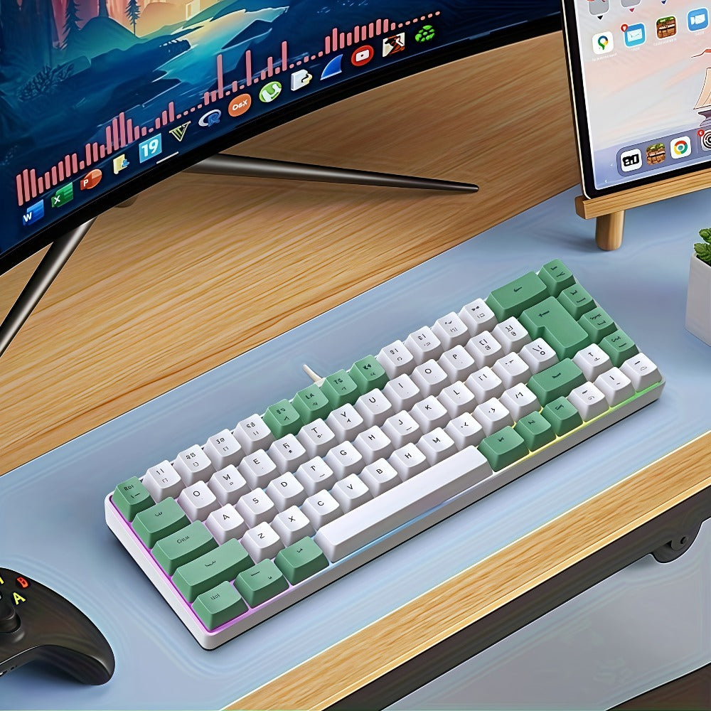 Compact Wired Gaming Keyboard in 61-Key and 68-Key Layouts with Ten Color and Mouse Options