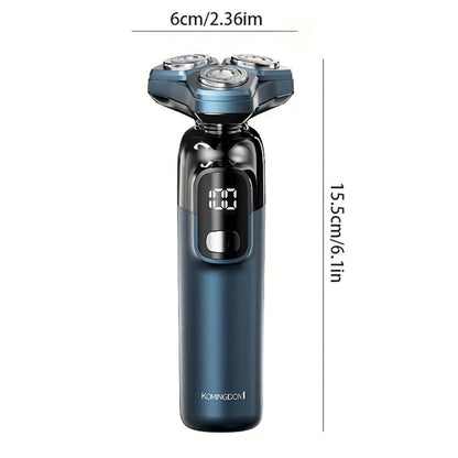 Rotary Shaver for Men 3-in-1 Cordless Rechargeable Electric Razor - Floating Head Wet Dry Shaver