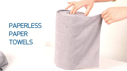 Microfiber Cleaning Cloths Reusable Paper Towel Roll Replacement – Washable Absorbent Tear-Away Dishcloths for Kitchen