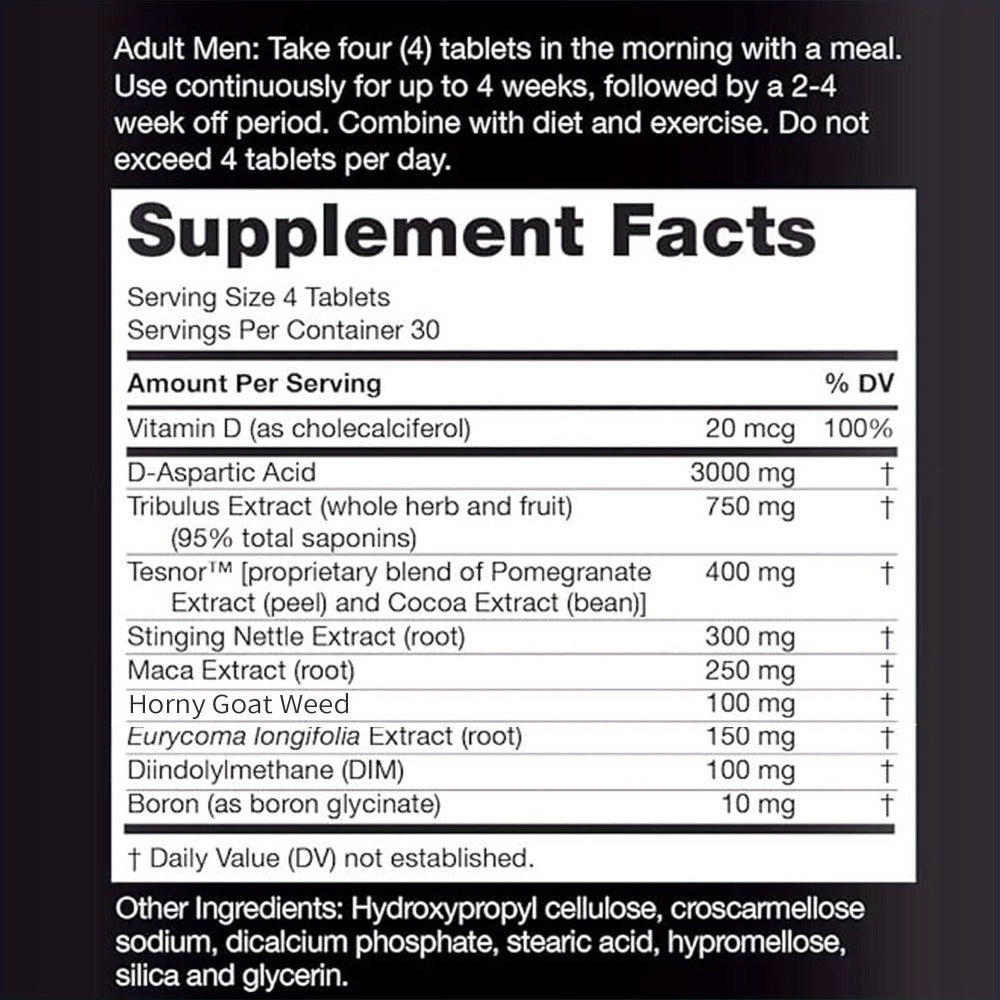 Natural Testosterone Booster for Men, Total-T Ultimate with D-Aspartic Acid, Horny Goat Weed, Tribulus