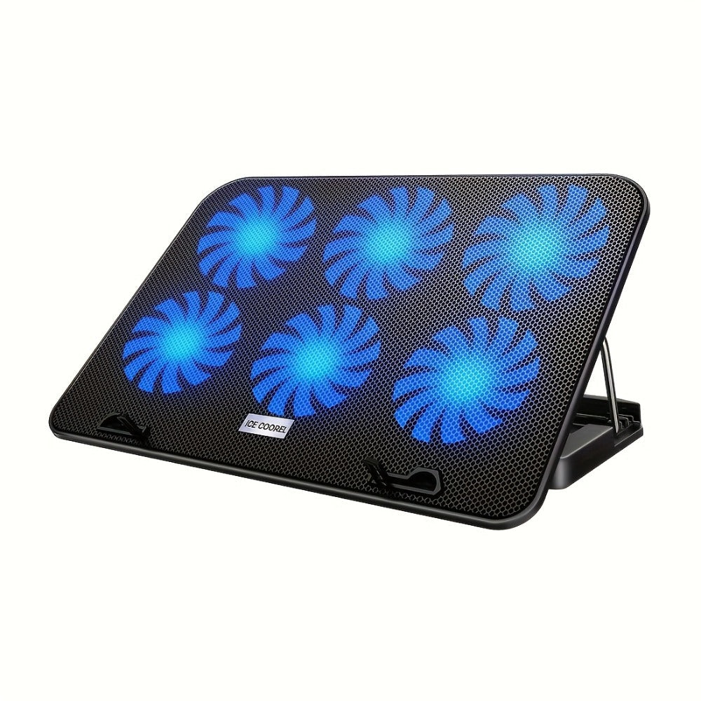 Laptop Cooling Pad ICE COOREL 6 Fans 12-17.3 Inch 5 Adjustable Heights 2 USB Ports RGB Gaming for an Everyday Personal Care Routine