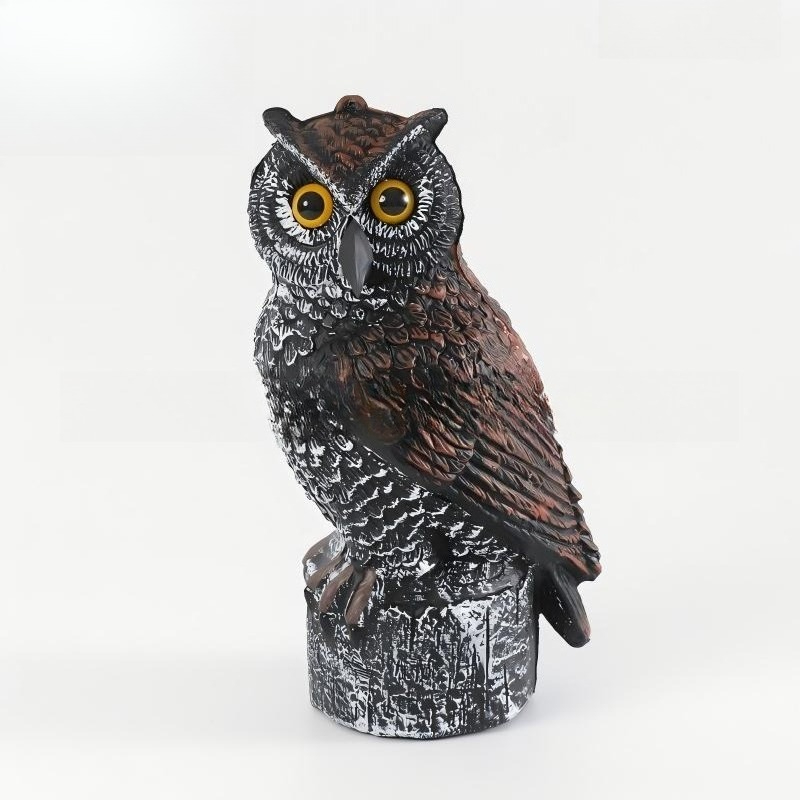 Plastic Owl Decoy Bird Repellent Realistic Fake Owl Scarecrow Outdoor Garden Pest Control Statue 11 Inch for Farm Garden Poultry Coop Yard
