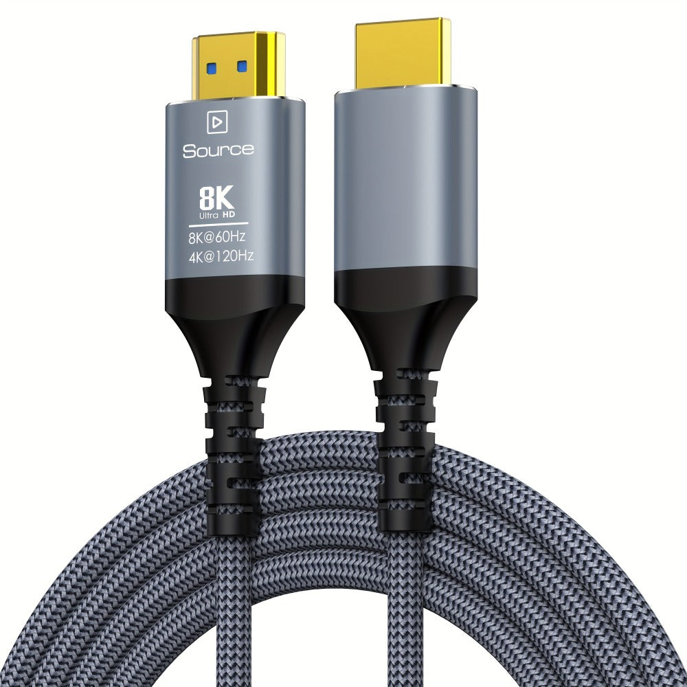 Long Fiber Optic HDMI Cable 32FT 50FT 65FT 100FT, HDMI 2.1 48Gbps 8K60Hz 4K120Hz HDR eARC HDCP 2.2 Slim Braided Cord