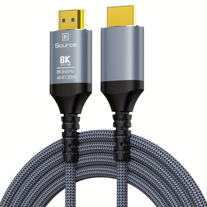 Long Fiber Optic HDMI Cable 32FT 50FT 65FT 100FT, HDMI 2.1 48Gbps 8K60Hz 4K120Hz HDR eARC HDCP 2.2 Slim Braided Cord