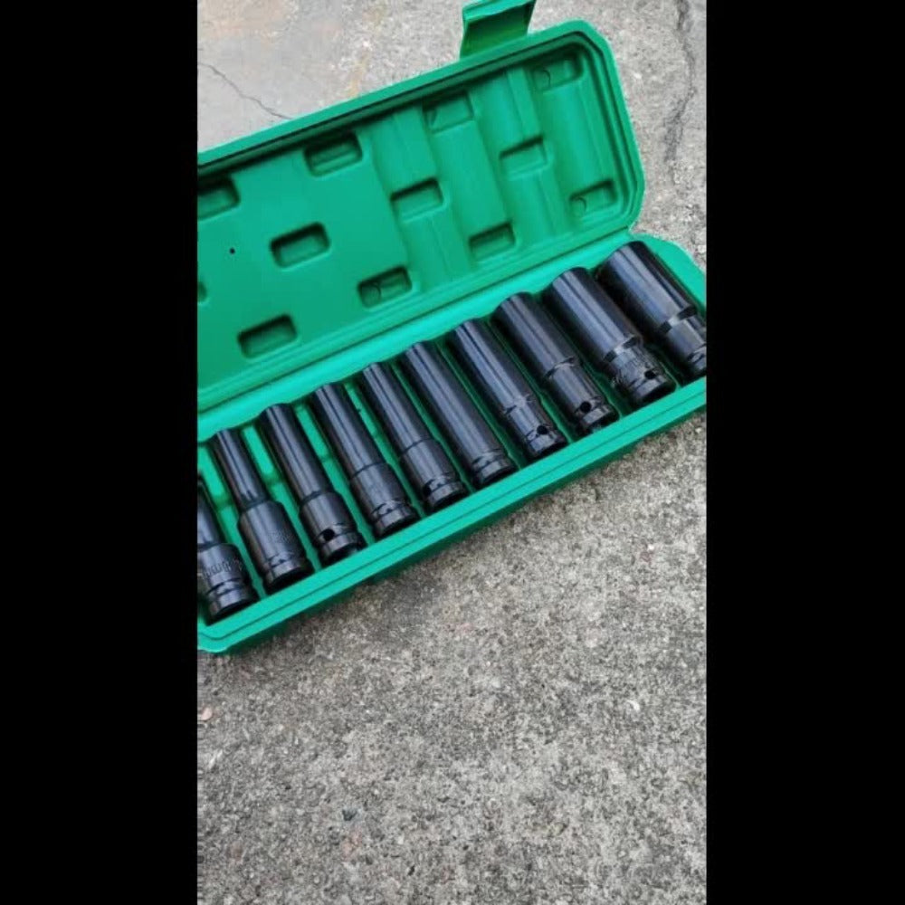 1/2 Inch Deep Impact Socket Set – Chrome Vanadium Steel for Tire Removal, Mechanical Repairs & Car Maintenance | Compatible with Electric