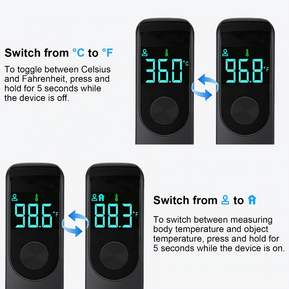 Infrared Forehead Thermometer No-Touch Digital Thermometer for Adults Kids Baby with Fever for Entryways, Bedrooms and Living Spaces