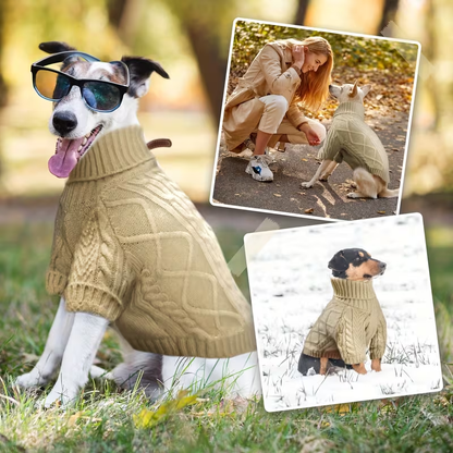 Dog Sweater Turtleneck Warm Knit Pullover with Soft Long Sleeves for Small Medium Breeds, All-Season Machine Washable Pet Sweater