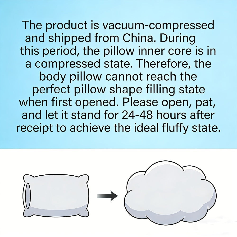 Memory Foam Body Pillow for Side Sleepers 51 Inch, Cooling Long Pillow with Breathable Polyester Cover, Firm Support Full Body Pillow