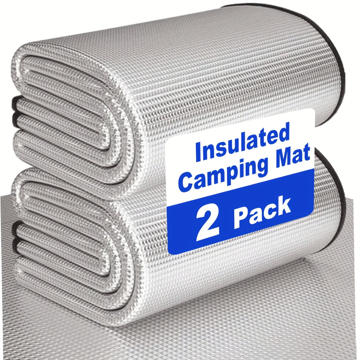 Insulated Camping Mat 2-Pack Aluminum Foil EPE Foam Foldable Moisture-Proof Outdoor Picnic Mat 78x39in – Portable Lightweight All-Season