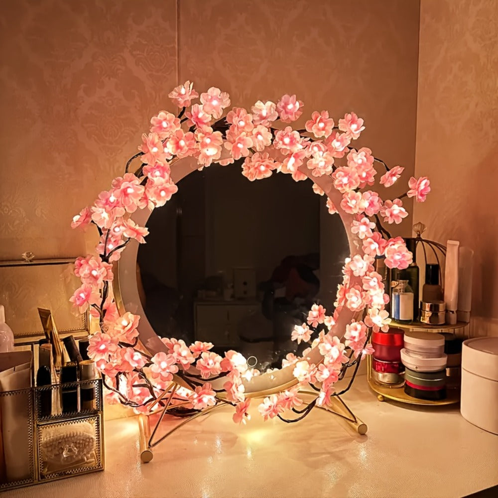 String Lights, Cherry Blossom Branch Chandelier with USB Power, Eight Modes and Four LED-and-Length Options