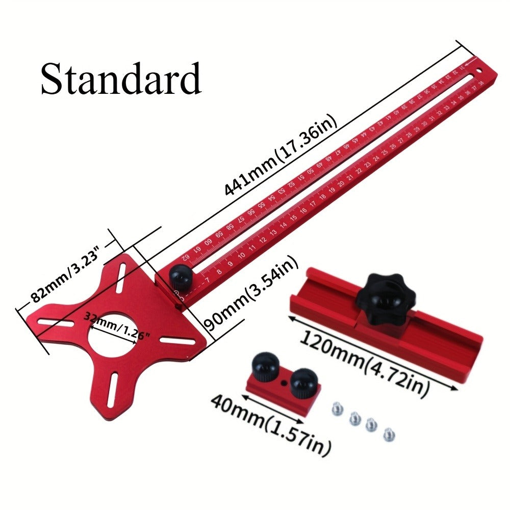 Router Circle Cutting Jig 3-in-1 Woodworking Milling Fixture Precision Circular Cut Guide with Adjustable Groove Bracket for Accurate
