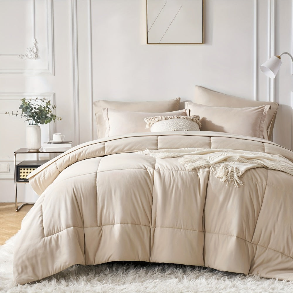 Checkered Microfiber Bed-in-a-Bag Comforter Set with Coordinated Sheets, 16 Color or Code Options and Four Sizes