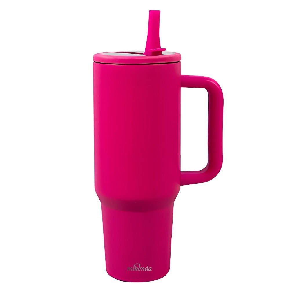 Insulated Tumbler, 40oz Stainless Steel Travel Cup with Lid, Foldable Straw and Six Color Options