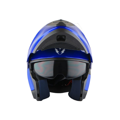 Motorcycle Helmet Modular Flip-Up Design with Dual Visors, Optional Three-Mode LED Tail Light and S-XL Sizes